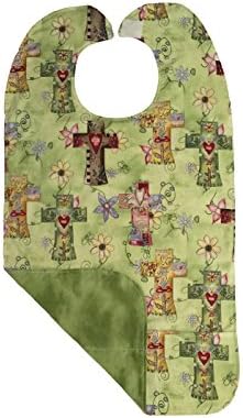 Christian Crosses Adult Bib with Pockets - Reversible