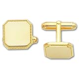 Gold-plated Square Beaded Cuff Links