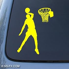 BASKETBALL - Hoops Sport - Car, Truck, Notebook, Vinyl Decal Sticker #1207 | Vinyl Color: Yellow