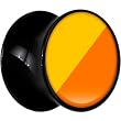 13mm Black Acrylic Bhutan Flag Saddle Plug