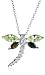 Sterling Silver Cubic Zirconia Dragonfly Pendant, 18