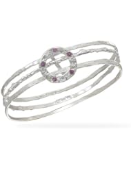 Multibangle Bracelets with Amethyst
