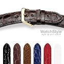 HIRSCH Paris M, Genuine Crocodile, 18 mm, Gold Buckle