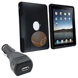 Black Otterbox Commuter Case [OEM] + Black USB Car Charger Adapter for Apple iPad