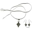 Sterling Silver Peridot Earrings and Pendant Set