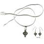Sterling Silver Peridot Earrings and Pendant Set