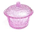 Pink Retro Style Glass Sugar Bowl