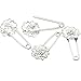 Housweety 10 Silver Plated Flower Safety Pins Brooches 5.7x2.4cm