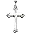 Platinum Cross Pendant - 32.00x22.00mm