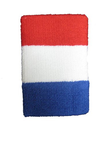 GOGO™ NBA Style Red/White/Navy Stripe Armband, Sweatband (Price for SINGLG PIECE)