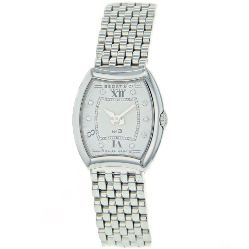 Bedat Women's 304.011.109 No. 3 Steel Case Bracelet White Diamond Watch