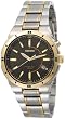Two Tone Stainless Steel Dress Charcoal Dial Kinetic