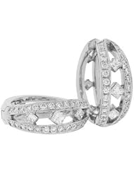 Diamond Earrings - Simone Diamond Hoop Earrings in 18k White Gold