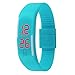 Padgene LED Wrist Watch - Silicone Rubber Gel Jelly Unisex Bracelet, Digital Band, Blue