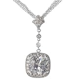 Silver Cubic Zirconia Necklaces, Size: 16 inches