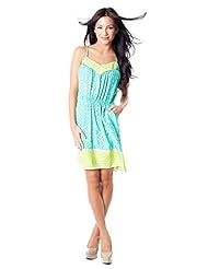 General Print Elasticized   Waistline Silk  Dress