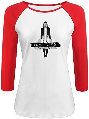 VYily Women's Sia Chandelier Tour 3/4 Sleeve Raglan T-Shirt Red M