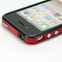 i-Beans 「全60色」iPhone 4 Mixed Plastic(Soft+Hard) Bumper Case(Black&Red) iPhone 4 信号守るシリコン+ブラスチック バンパー ブラック&レット 保護液晶フィルム USB充電ケーブル付 (371-9)
