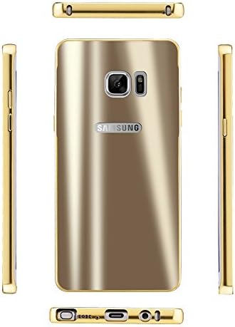 JUNCHI Samsung Galaxy Note7 Case, Luxury Metal Aluminum Ultra-thin Mirror Case Lightweight Metal Bumper + Mirror Hard PC Back Protective Case for Samsung Galaxy note7(gold)