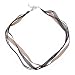Necklace Cord For Pendants - D34 - 5-Strand Organza and Cord Mixed ~ 17" + 2" Extension Chain ~ Silver Plated Ends ~ Brown and Black