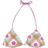 RAISINS Ruffled Slide Womens Reversible Swimsuit Top - Pink