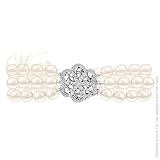 WILLOW PEARLS: *AKOYA PEARL 3-STRAND BRACELET + PANSY DIAMOND CLASP*