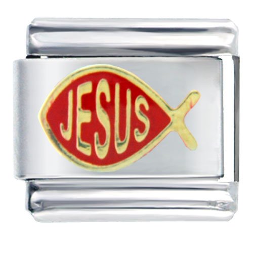 Jesus Fish Symbol Animal Religious Italian Charms Bracelet Link