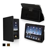 Snugg iPad 1 Case Leather Case Cover and Flip Stand Premium Nubuck Fibre Interior (Black)by Snugg