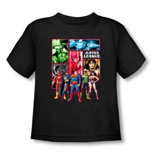  Justice League - Justice League Panels Toddler T-Shirt In Black