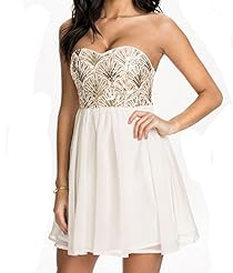 Sexy Sequined Bandeau Neck Summer Sleeveless Cocktail Polyester/Spandex Bandage Dress/Skater Dress/Club Dress/Party Dress 