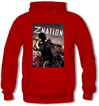 SILI89 Mens Z Nation Long Sleeve Hoodie Sweater Large Red