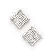 Solid 14K White Gold .16 Carat Micro Pav&eacute; Genuine Diamond Earrings