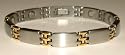 Damen  und Herren Magnetarmband Edelstahl - 24 kt teilvergoldet - Magnetschmuck