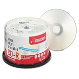 IMATION Printable CD-R Discs 700MB 80min 52x Spindle Silver 50 Pack High-Speed Recording