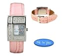 Girls Me To You Watch with Pink Faux Leather Durable Strap and White Dial, with Bling