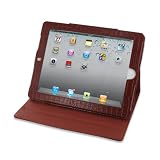 PDair BX2 Red Crocodile Pattern Leather Case for Apple iPad (3rd Generation)