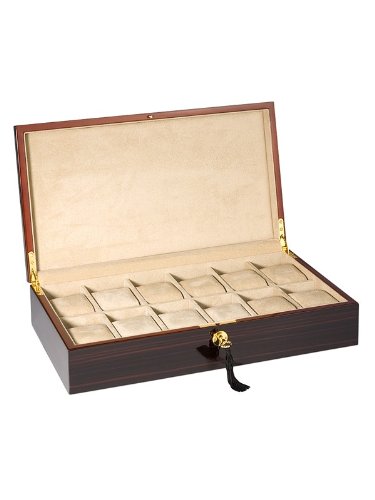 Rothenschild Accessories RS-80312 E Watch Box For 12 Watches Ebony
