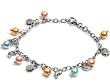 Silver Stone Bracelet Italian Beads, Size: 7"