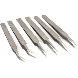 6Pc Tweezers Set Stainless Steel Jewelers Watch Tools