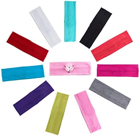 Smart and Sporty Soft Stretch Headband Set of 5 (Multi-color Set of 12)