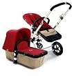 Bugaboo Cameleon Bright Blue Base, Dark Brown DENIER Fabric NEW!