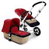 Bugaboo Cameleon Bright Blue Base, Dark Brown DENIER Fabric NEW!