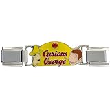 Red And Yellow Curious George Deluxe Animal Disney Monkey Licensed Italian Charms Bracelet Link