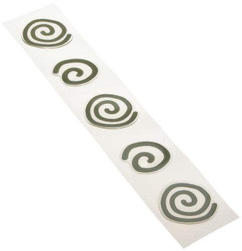 Wenko 18632100 3D-Fliesen-Sticker Schnecke - 5-er Set, r&uuml;ckstandslos abl&ouml;sbar, ca. 5 x 5.5 cm, grau
