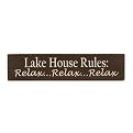 Lake House Rules: RelaxRelaxRelax - Brown/Linen (24")