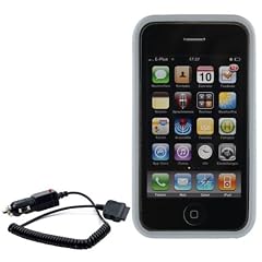 Wicked Chili Silicone Case Grau f�r Apple iPhone 3Gs / 3G Silikon Etui + KFZ Ladekabel schwarz