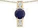 2.05 cts 925 Sterling Silver 14K Yellow Gold Plated Genuine Round Black Sapphire Pendant