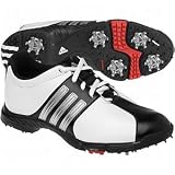 Adidas Junior Tour 360 4.0 Golf Shoes - Running White - Black - Metallic Silver - 5.5