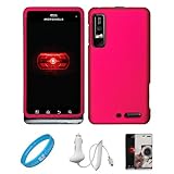 Hot Pink 2 Piece Protective Snap-On Hard Case Cover for Motorola Droid 3 Ve ....