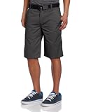 Southpole Mens Belted Color Chino Twill Cargo Short Washed, Dark Gray, 36